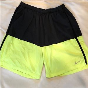 Men’s Nike Black and Neon Workout Shorts